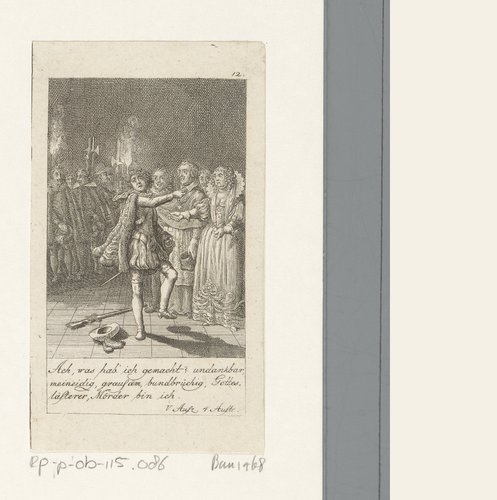 Karel IX bekent zijn schuld by Daniel Nikolaus Chodowiecki