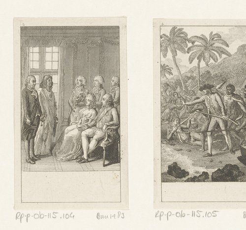 James Cook op audiëntie bij George III by Daniel Nikolaus Chodowiecki
