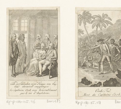 James Cook op audiëntie bij George III by Daniel Nikolaus Chodowiecki