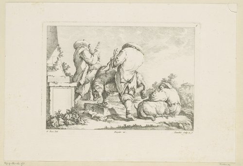 Drie mannen vangen drie schapen