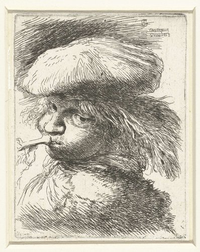 Kleine studie van hoofden met oosterse hoofddeksels by Giovanni Benedetto Castiglione