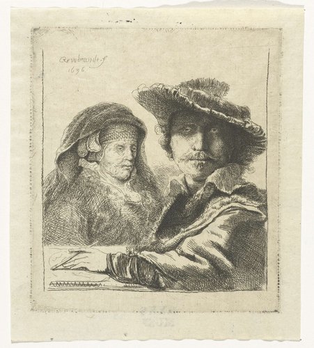 Zelfportret met de moeder van de kunstenaar