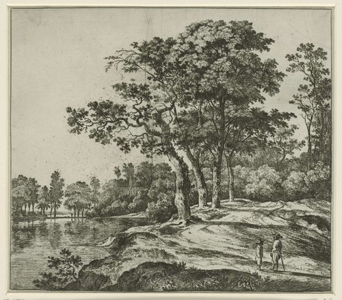 Landschap met een groep van vier bomen