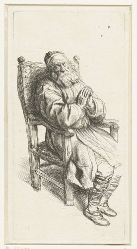 Oude man in een leunstoel