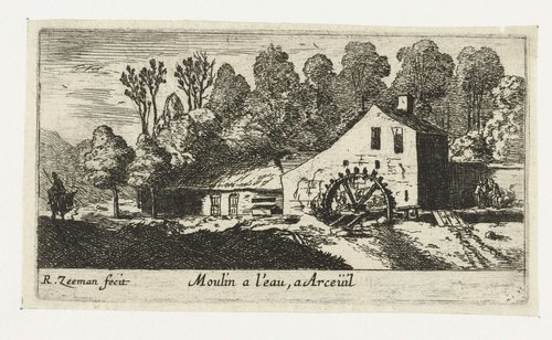 Watermolen bij Arceuil by Reinier Nooms