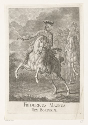 Frederik de Grote te paard by Daniel Nikolaus Chodowiecki