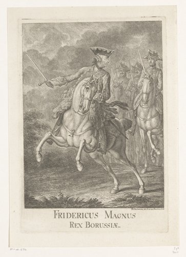 Frederik de Grote te paard by Daniel Nikolaus Chodowiecki