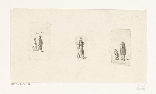 Drie scènes met Poolse figuren by Daniel Nikolaus Chodowiecki