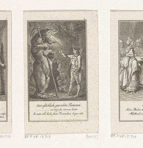 Echtgenoot en de duivel by Daniel Nikolaus Chodowiecki
