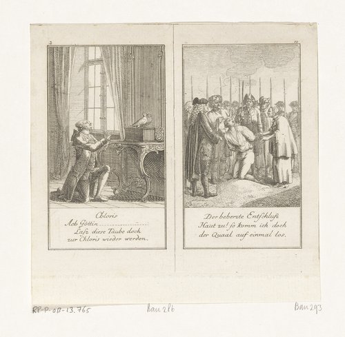 Twee scènes uit Gellert's Fabelen by Daniel Nikolaus Chodowiecki