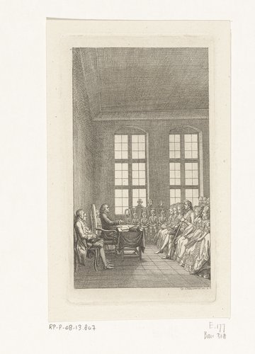 Johann Bernhard Basedow houdt een lezing in het Philanthropinum te Dessau by Daniel Nikolaus Chodowiecki