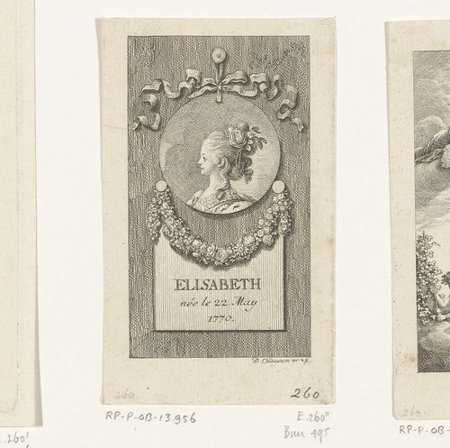 Portret van Elisabeth, prinses van het Verenigd Koninkrijk, Ierland en Hannover by Daniel Nikolaus Chodowiecki