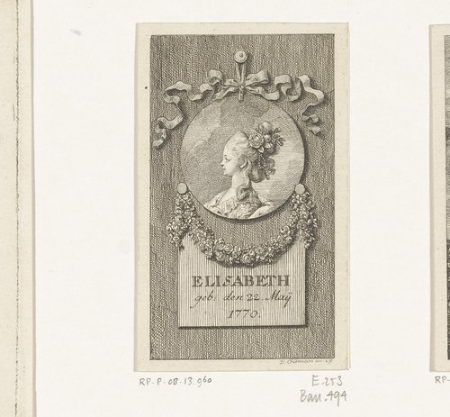 Portret van Elisabeth by Daniel Nikolaus Chodowiecki