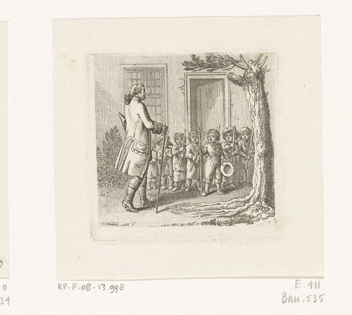 Herr von Weesen bezoekt zijn kleinzoon Leopold by Daniel Nikolaus Chodowiecki