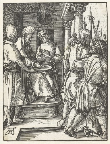 Pilatus wast zijn handen in onschuld by Albrecht Dürer