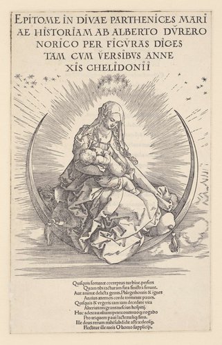 Titelblad voor prentserie Leven van Maria by Albrecht Dürer
