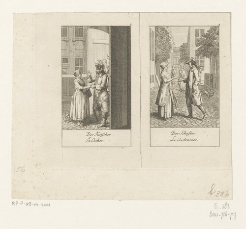 Twee huwelijksaanzoeken by Daniel Nikolaus Chodowiecki