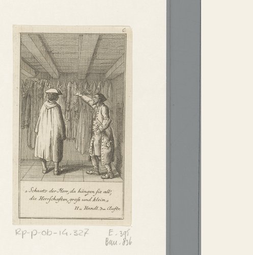 Abraham en de zadelmaker in de winkel by Daniel Nikolaus Chodowiecki