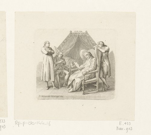 Lamberg leest de brief van Amalie by Daniel Nikolaus Chodowiecki