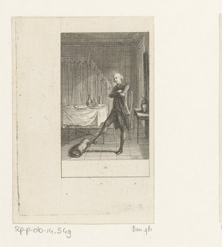 Yorick overdenkt het leven terwijl hij zijn bagage rond rolt by Daniel Nikolaus Chodowiecki