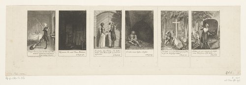 Zes voorstellingen uit Sternes empfindsame Reise by Daniel Nikolaus Chodowiecki