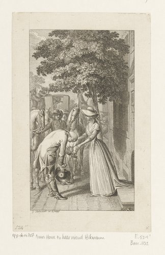 Anna Howe en haar vriend Hikmann by Daniel Nikolaus Chodowiecki