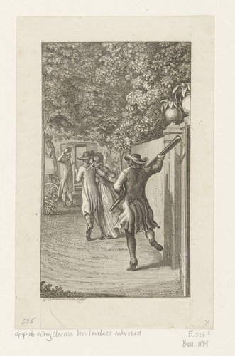Clarissa door Lovelace ontvoerd by Daniel Nikolaus Chodowiecki