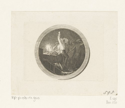 Man naast goktafel by Daniel Nikolaus Chodowiecki