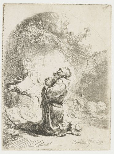 St Jerome Praying by Rembrandt van Rijn