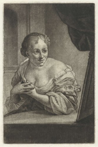 Vrouw voor een spiegel