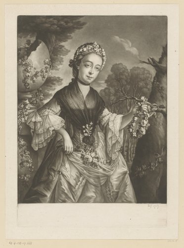 Portret van Elizabeth Chudleigh als Flora