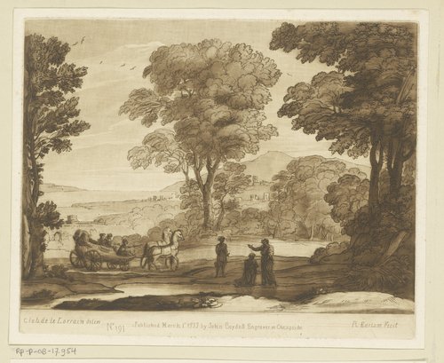 Landschap met Filippus die de eunuch doopt