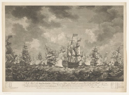 Zeeslag waarbij de Engelse vloot de Fransen verslaat bij Quiberon