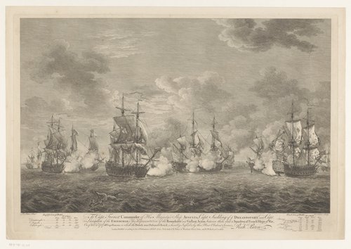 Zeeslag waarbij de Engelse vloot de Fransen verslaat op 21 oktober 1757