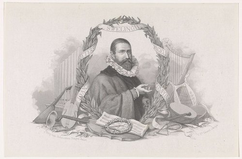 Portret van de componist Jan Pieterszoon. Sweelinck
