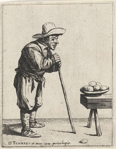 Boer met wandelstok