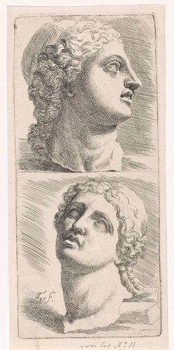 Studies voor een tekeningenboek naar klassieke sculpturen en figuren van Anthony van Dyck