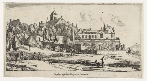 Gezicht op Conflans by Reinier Nooms