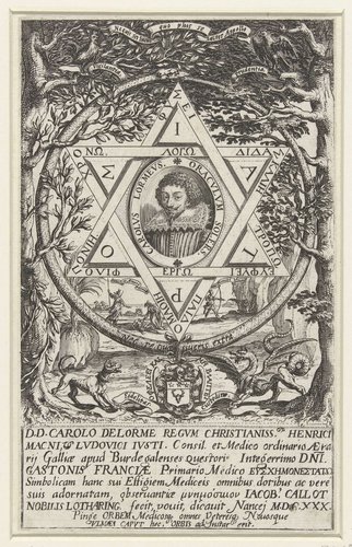 Portret van de arts Charles Delorme by Jacques Callot