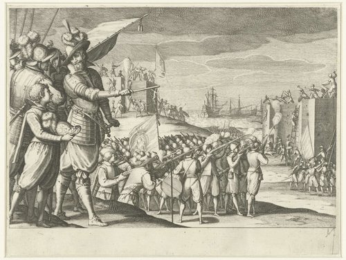 Aanval van de troepen van Ferdinando I de' Medici op twee Turkse forten by Jacques Callot