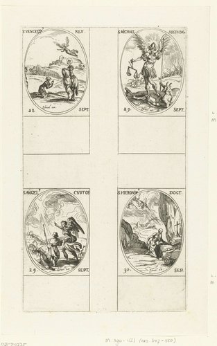 Heilige Wenceslaus I van Bohemen by Jacques Callot