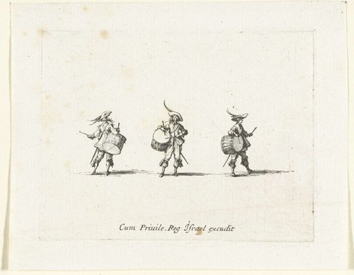 Exercities met een trommel by Jacques Callot