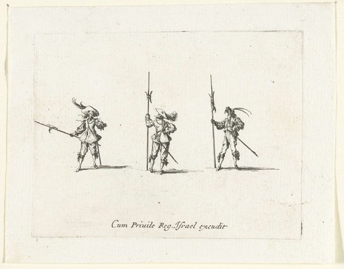 Exercities met een hellebaard by Jacques Callot