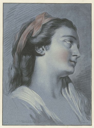 Hoofd van een jonge vrouw