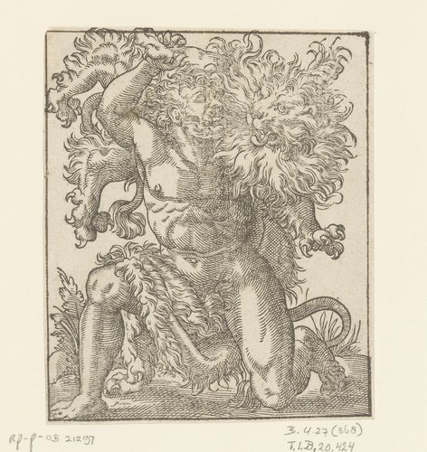 Hercules in gevecht met de Nemeïsche leeuw