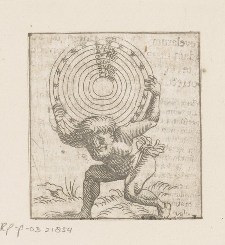 Atlas draagt de hemelgewelven op zijn schouders