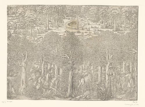 Jachtpartij in het woud van Lörs