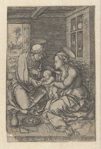 Maria met kind en heilige Anna by Dirck Vellert