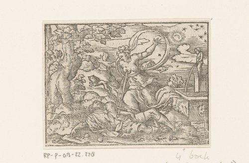 Thisbe doodt zichzelf met het zwaard van Pyramus