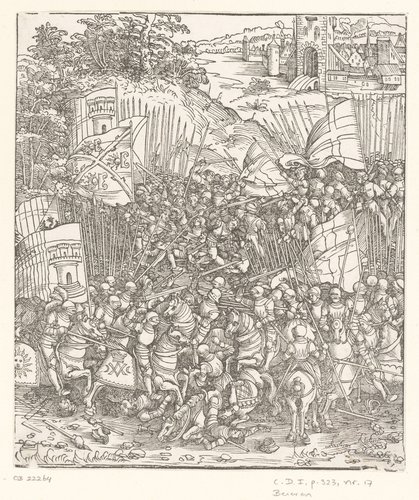 Historische voorstellingen op de triomfboog van keizer Maximiliaan I, keizer van het Heilige Roomse Rijk